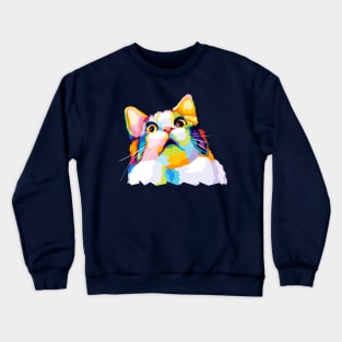 Cute Cat meme Pop art Crewneck Sweatshirt